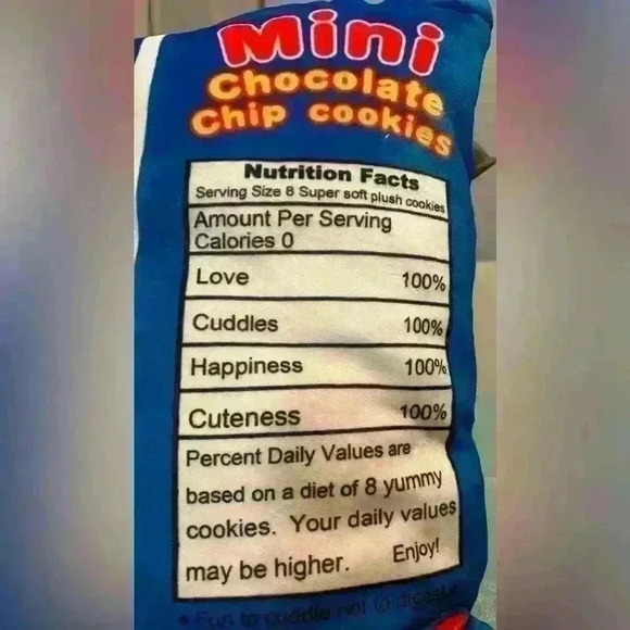 🍪 Large stuffed Chocolate chip bag of cookies w/ emoji faces, full of love ❤️ - Picture 7 of 7